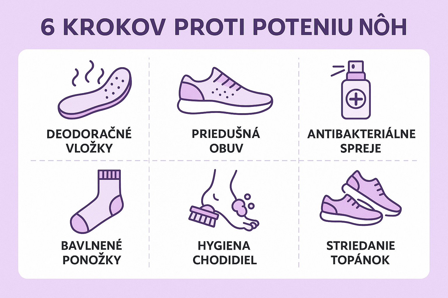6 krokov proti poteniu a zápachu nôh